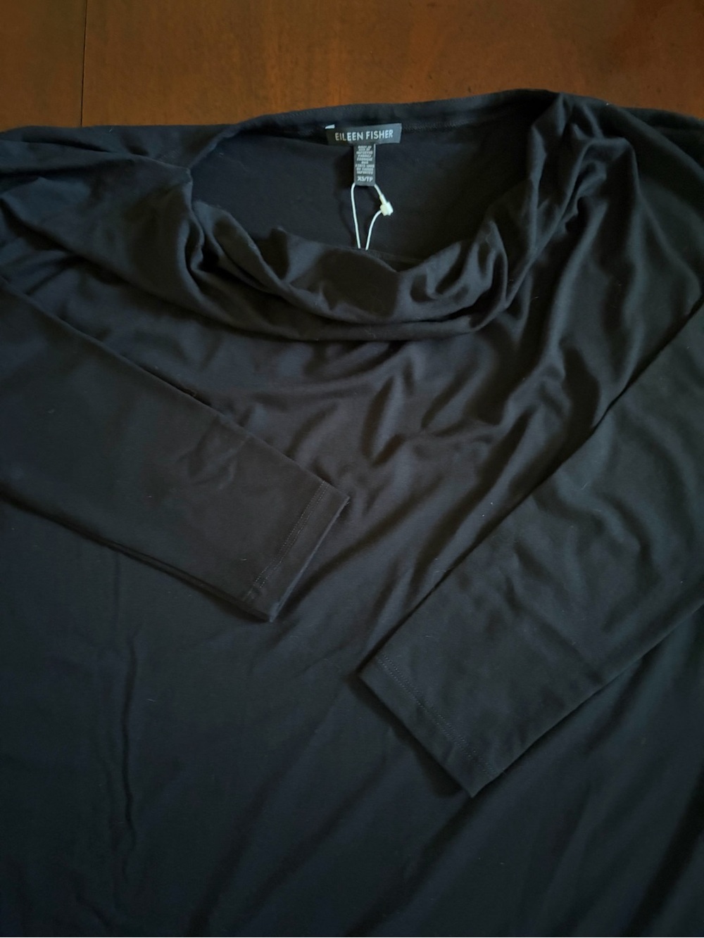 NWT 4 Black Eileen Fisher Draped Neck Dress $198 on Tag